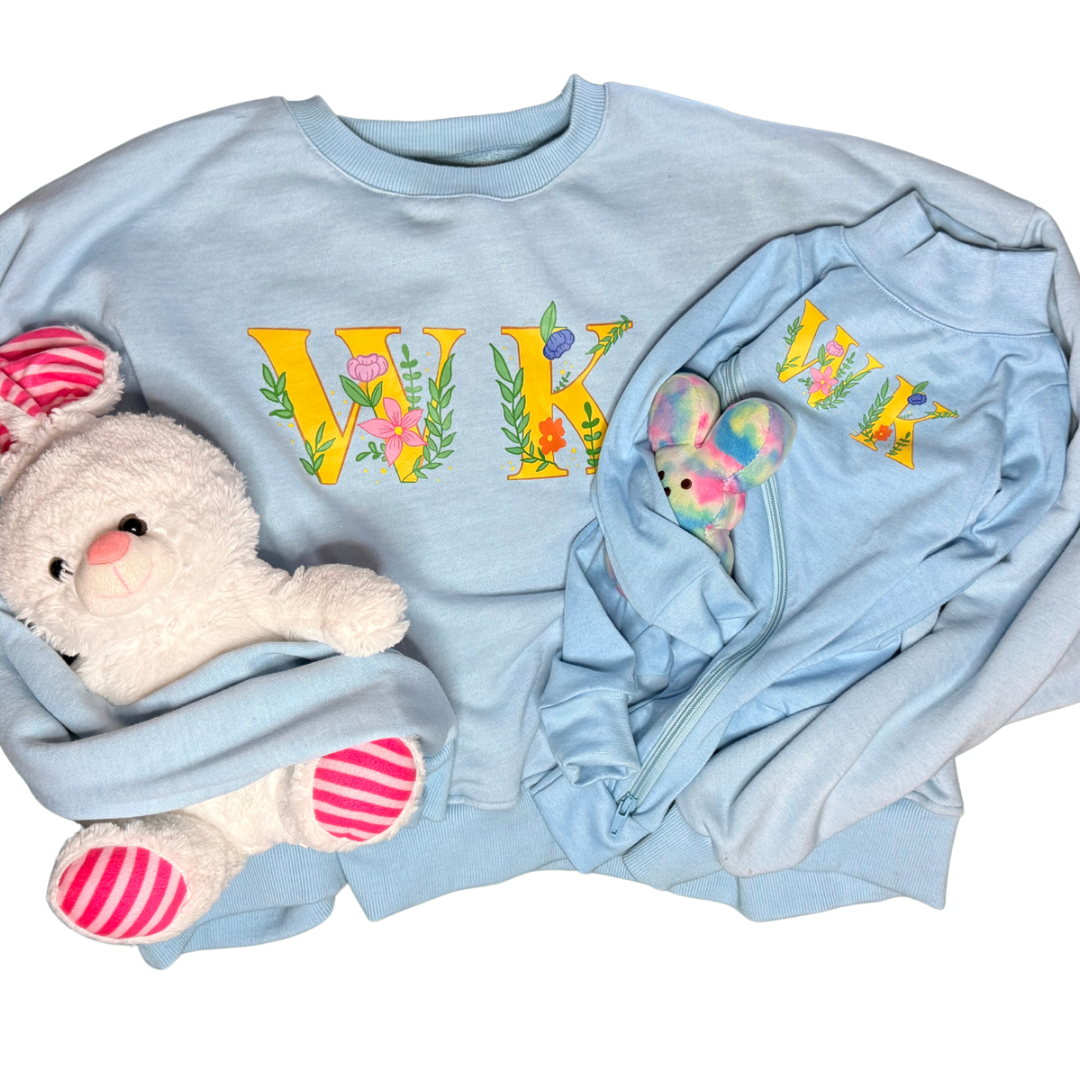 Cropped & Cozy Floral Crewneck