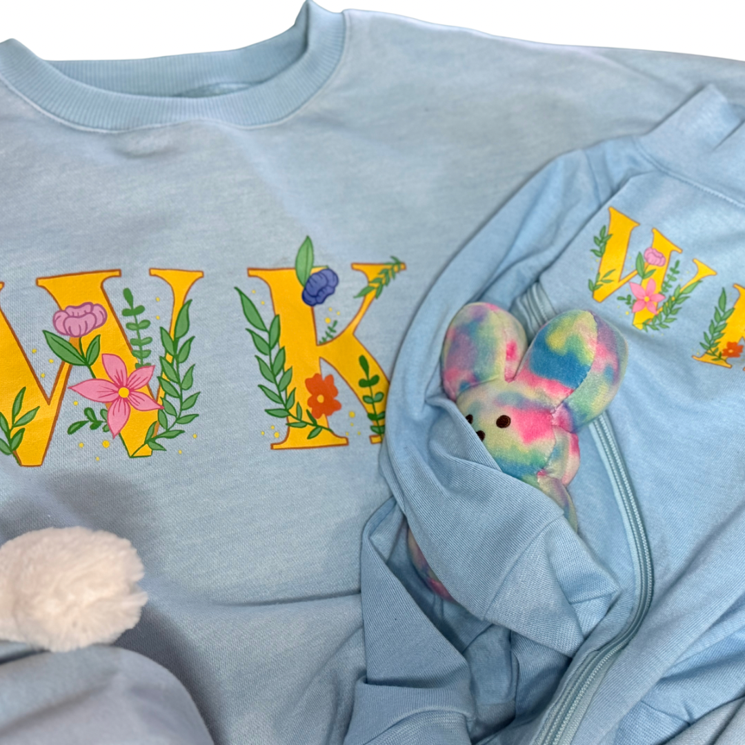 Cropped & Cozy Floral Crewneck