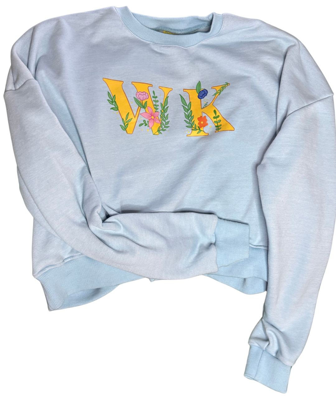 Cropped & Cozy Floral Crewneck